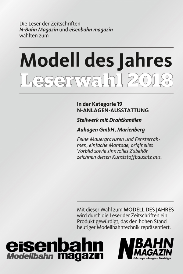 Urkunde Auszeichnung Modell des Jahres 2018
