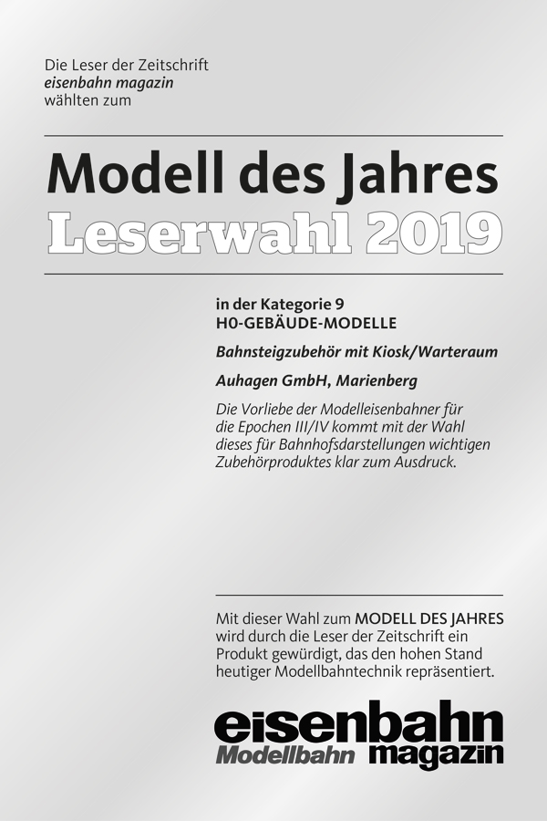 Urkunde Auszeichnung Modell des Jahres 2019